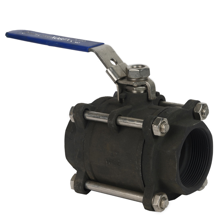 شیر گازی سه تیکه دندهای فولادی فشار 1000 وگ سایز 3/4 اینچ با بدنه مقاوم